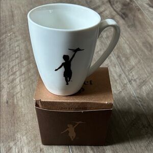 White Ceramic Mug with Black Silhouette Design